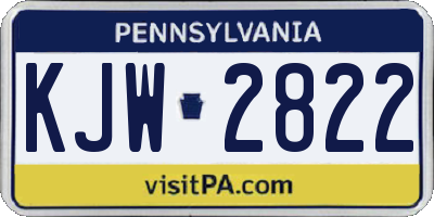 PA license plate KJW2822