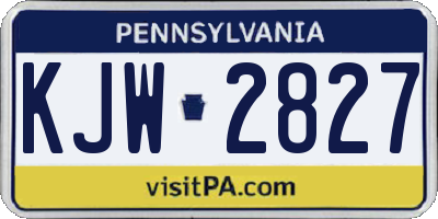 PA license plate KJW2827