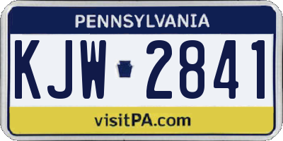 PA license plate KJW2841