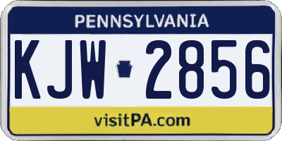 PA license plate KJW2856