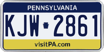 PA license plate KJW2861