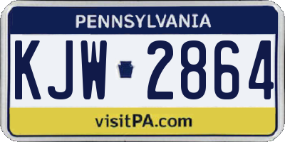 PA license plate KJW2864