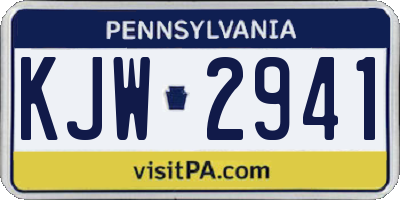 PA license plate KJW2941