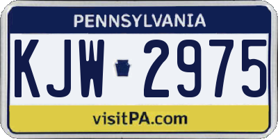 PA license plate KJW2975