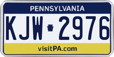 PA license plate KJW2976