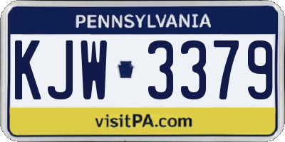 PA license plate KJW3379