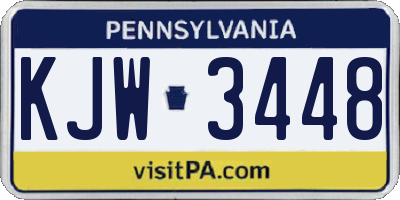 PA license plate KJW3448