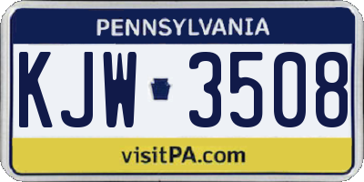 PA license plate KJW3508