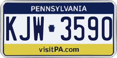 PA license plate KJW3590