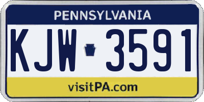 PA license plate KJW3591