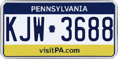 PA license plate KJW3688