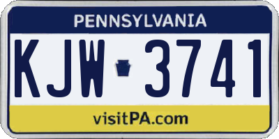 PA license plate KJW3741