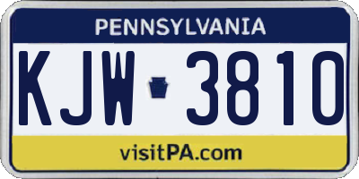 PA license plate KJW3810