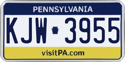 PA license plate KJW3955