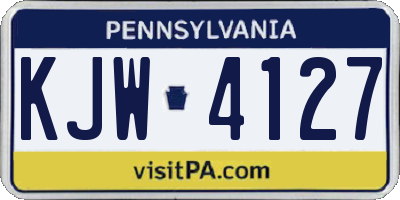 PA license plate KJW4127