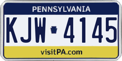 PA license plate KJW4145