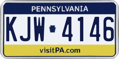 PA license plate KJW4146