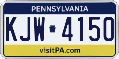 PA license plate KJW4150
