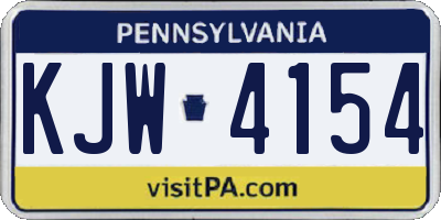 PA license plate KJW4154