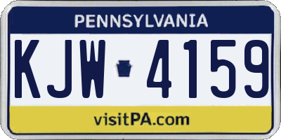 PA license plate KJW4159