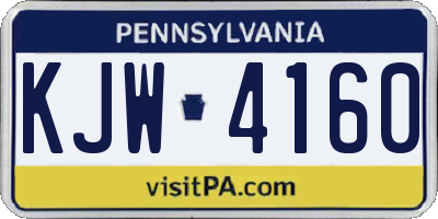 PA license plate KJW4160
