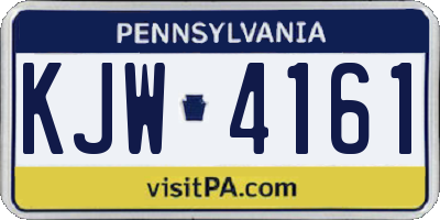 PA license plate KJW4161