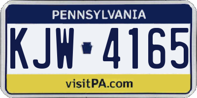 PA license plate KJW4165