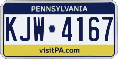 PA license plate KJW4167