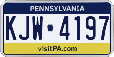PA license plate KJW4197