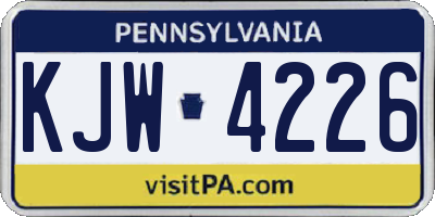 PA license plate KJW4226