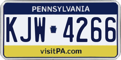PA license plate KJW4266