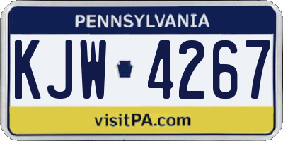 PA license plate KJW4267