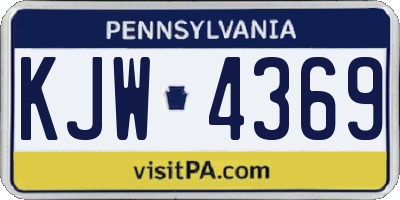 PA license plate KJW4369