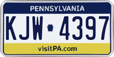 PA license plate KJW4397