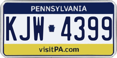 PA license plate KJW4399