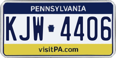 PA license plate KJW4406