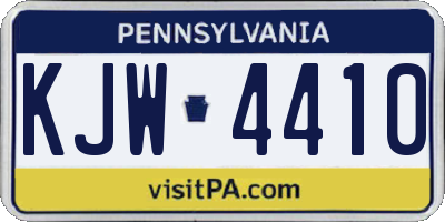 PA license plate KJW4410