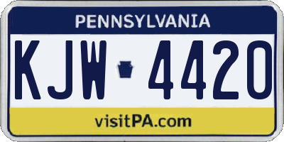PA license plate KJW4420