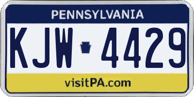 PA license plate KJW4429