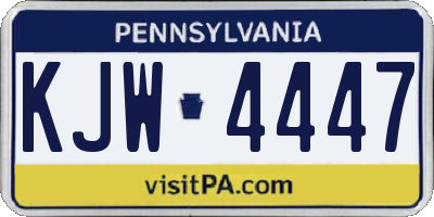 PA license plate KJW4447