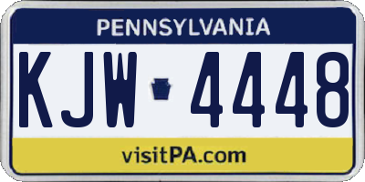 PA license plate KJW4448
