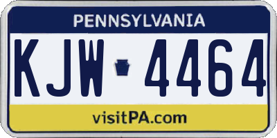 PA license plate KJW4464