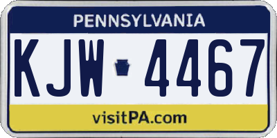 PA license plate KJW4467