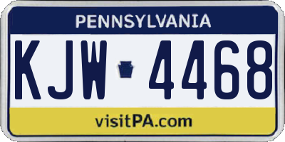 PA license plate KJW4468