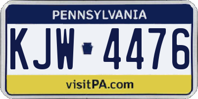 PA license plate KJW4476