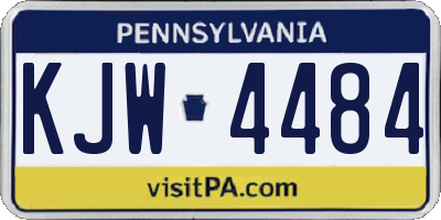 PA license plate KJW4484