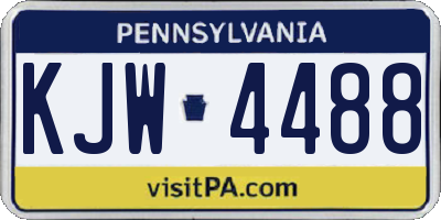 PA license plate KJW4488
