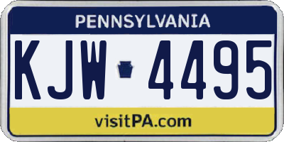 PA license plate KJW4495