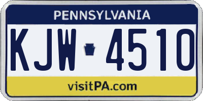 PA license plate KJW4510