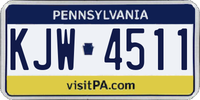PA license plate KJW4511